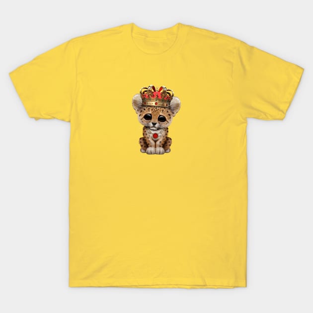 Cute Royal Leopard Wearing Crown T-Shirt by jeffbartels